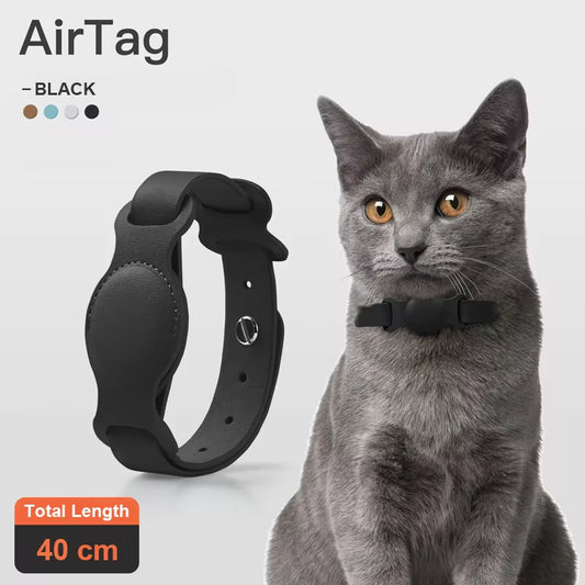 New Leather Pet Adjustable Collar for Apple Airtag Location Tracker Dog Cat Anti-Lost Airtag Case Airtags Location Collar